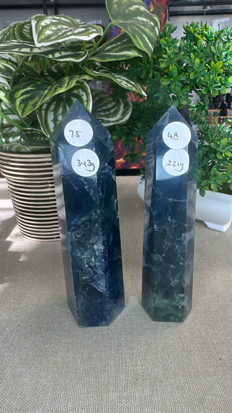 Blue fluorite towers
