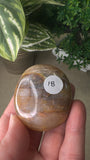 Peach moonstone palm stones