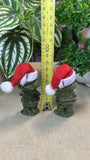 Green Jade Grinch with Santa Hat