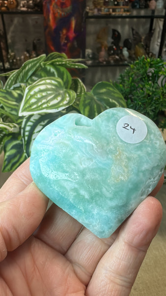Blue Aragonite Hearts