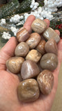 Peach moonstone and sunstone tumbles medium