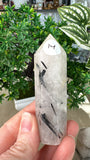 Black tourmaline in Quartz points