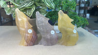 Fluorite Wolf Carvings