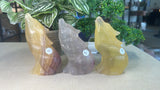 Fluorite Wolf Carvings