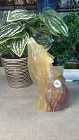 Fluorite Wolf Carvings