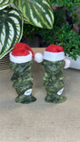 Green Jade Grinch with Santa Hat