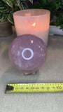 Star Rose Quartz Sphere with Pyrite Piece