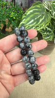 Snow flake obsidian bracelet 10mm