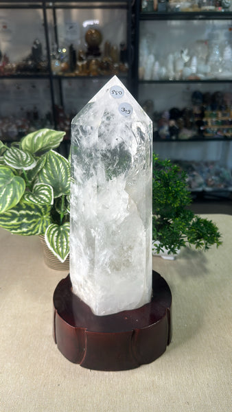 Clear Quartz Tower on Custom base