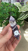 Chevron amethyst double terminated points