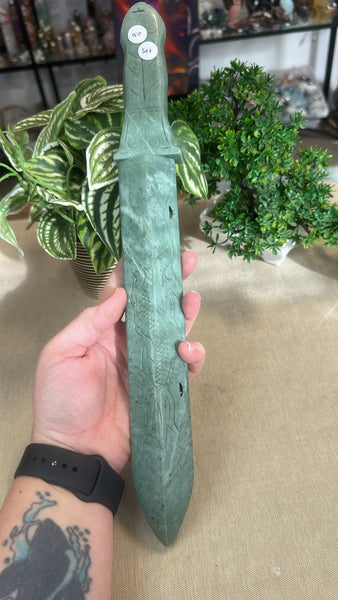 Green jade swords with cover