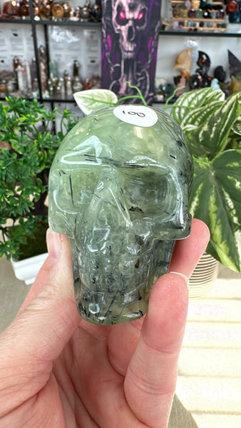 Prehnite skull