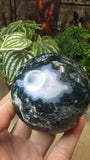 Moss agate sphere