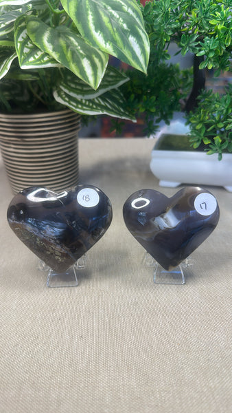 Volcanic agate Hearts