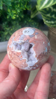 Pink Agate Druzy Spheres