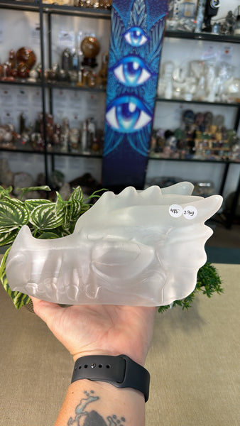 Selenite Dragon Head
