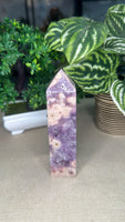 Pink amethyst and flower agate tower