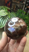 Fire Quartz with moonstone spheres