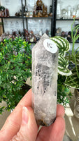 Black tourmaline in Quartz points