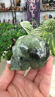 Prehnite skull