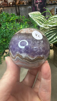 Amethyst and agate sphere
