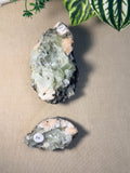 Green Apophyllite with peach Stilbite