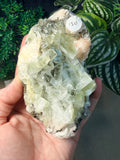 Green Apophyllite with peach Stilbite