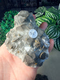 Chalcopyrite on calcite clusters