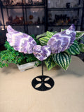 Chevron Amethyst Heart with wings