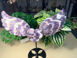 Chevron Amethyst Heart with wings