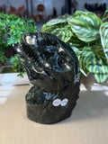 Dark Green Jade T-Rex Head