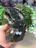 Dark Green Jade T-Rex Head