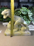 Green Jade T-Rex Carving with Eggs