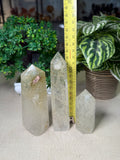Green and White Rutile Points