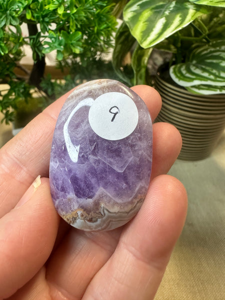 Amethyst and agate palm stones