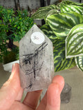 Black tourmaline in Quartz points