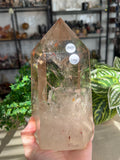 Smokey Quartz Tower with Hematoid inclusions