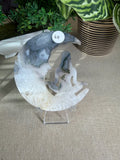 Moss Agate Meditating Lady in Moon