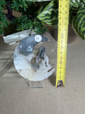 Moss Agate Meditating Lady in Moon