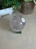 White Fluorite Sphere with Pyrite