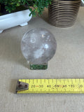White Fluorite Sphere with Pyrite