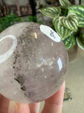 White Fluorite Sphere with Pyrite