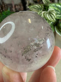 White Fluorite Sphere with Pyrite
