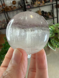 White Fluorite Sphere with Pyrite