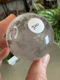 White Fluorite Sphere with Pyrite