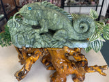 Green Jade Iguana with custom stand