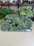Green Jade Iguana with custom stand