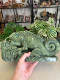 Green Jade Iguana with custom stand