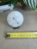 White Fluorite with Pyrite Sphere
