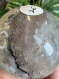White Fluorite with Pyrite Sphere